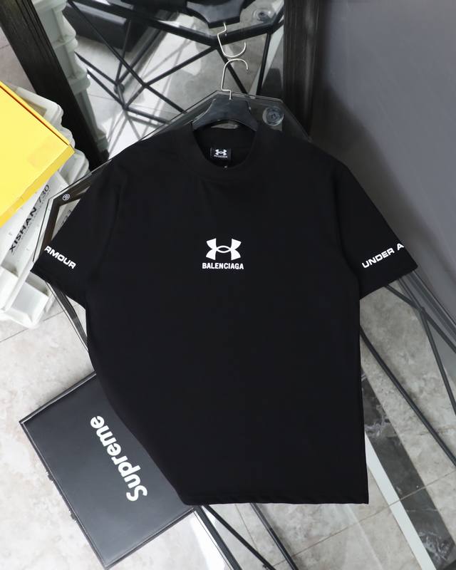 for top version 25Ss Balenciaga Parisian family and Under Armour joint short sle