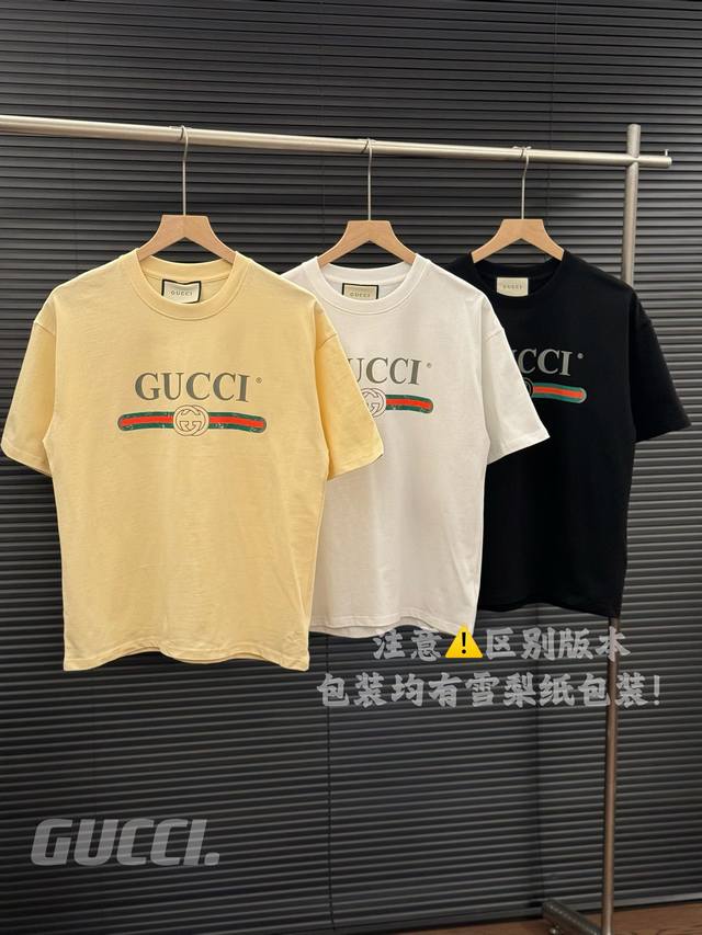 Gucci 24Ss early spring classic belt printed round neck T-shirt short sleeves Fa
