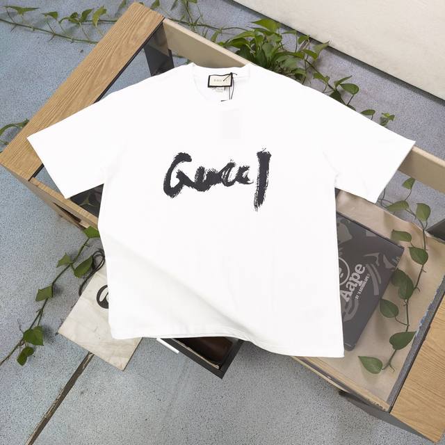 New spring and summer Gucci graffiti letter pattern Logo print casual couple loo
