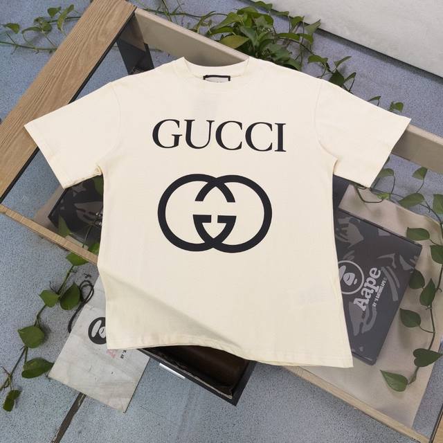 New spring and summer Gucci classic large letter pattern Logo printed couple cas