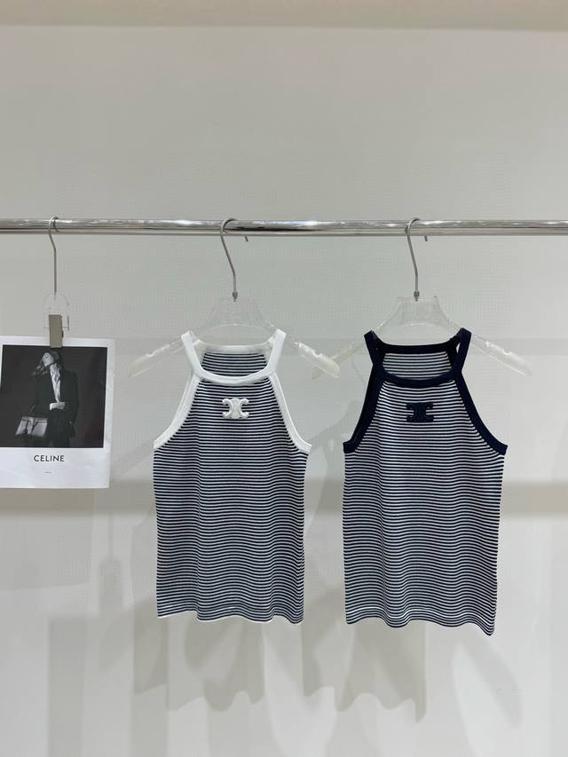 Celine 3D Arc de Triomphe striped knitted vest Style number: 25670106548 Color: