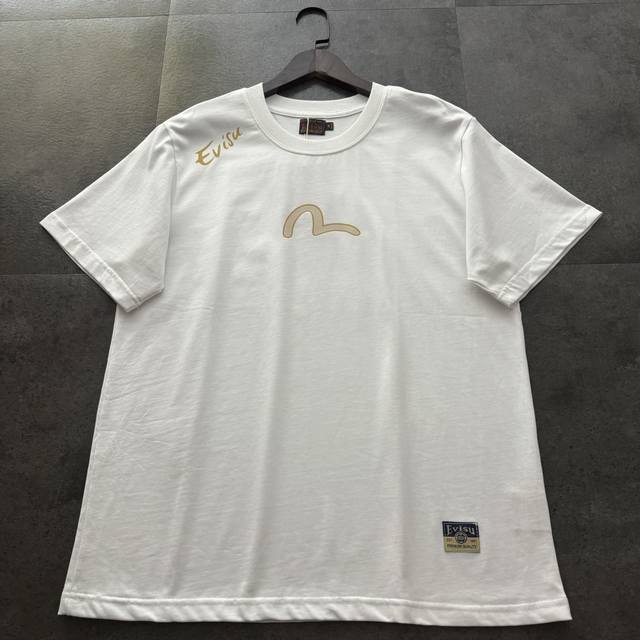 Evisu Fushen 2025 new seagull painted eagle letter koi short sleeve Color: black