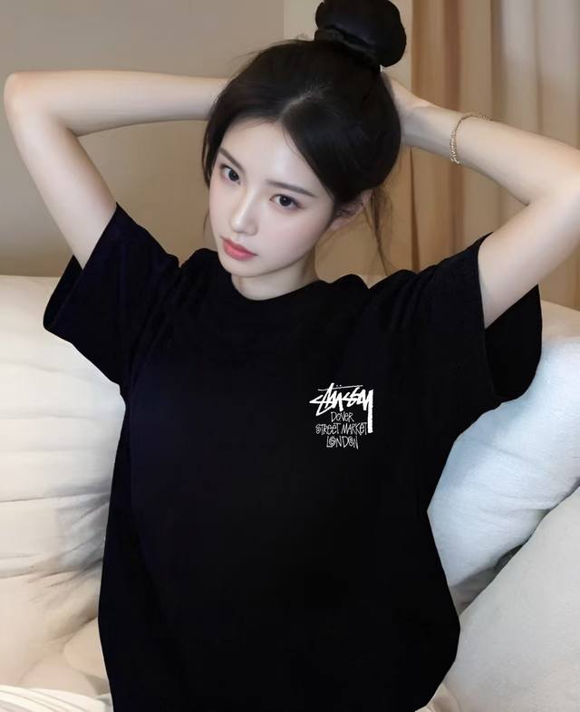 for Stussy 25Ss letter logo printed round neck short sleeve T-shirt Exclusively