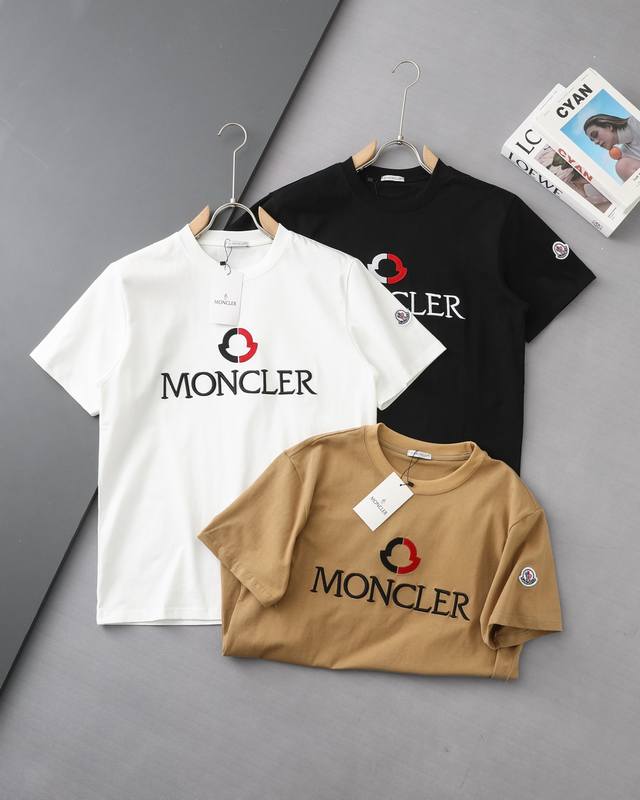 High quality Moncler new T-shirt with iconic letter embroidery! 25Ss new summer