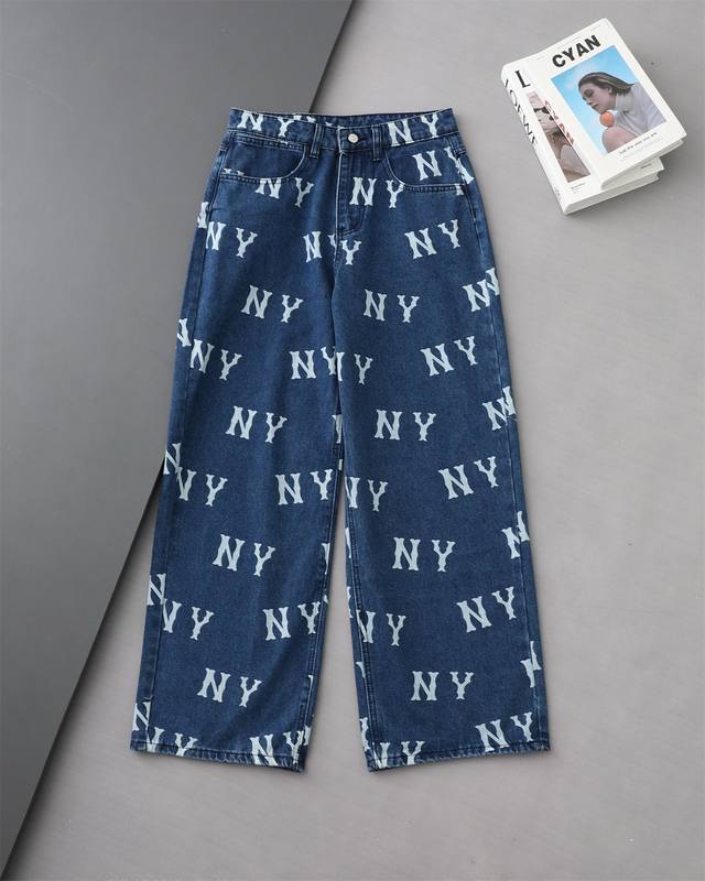 Original replica Mlb Ny full print fashion jeans! New model for early autumn 202