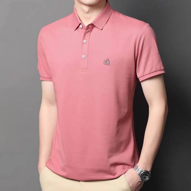 Ck new three-dimensional printed men's business Polo shirt Ck new men's business