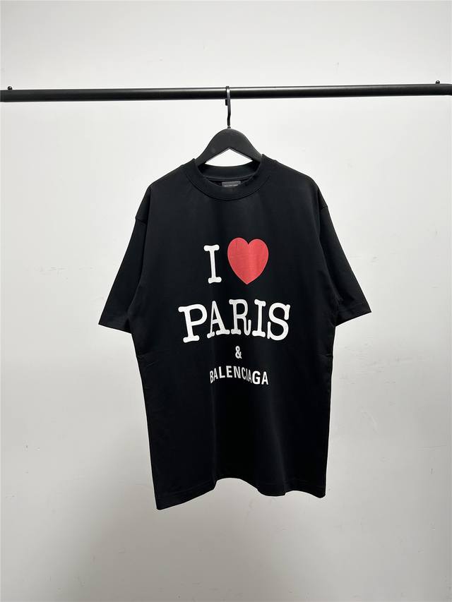 High version, very good quality! Balenciaga unisex red heart printed "I love Par