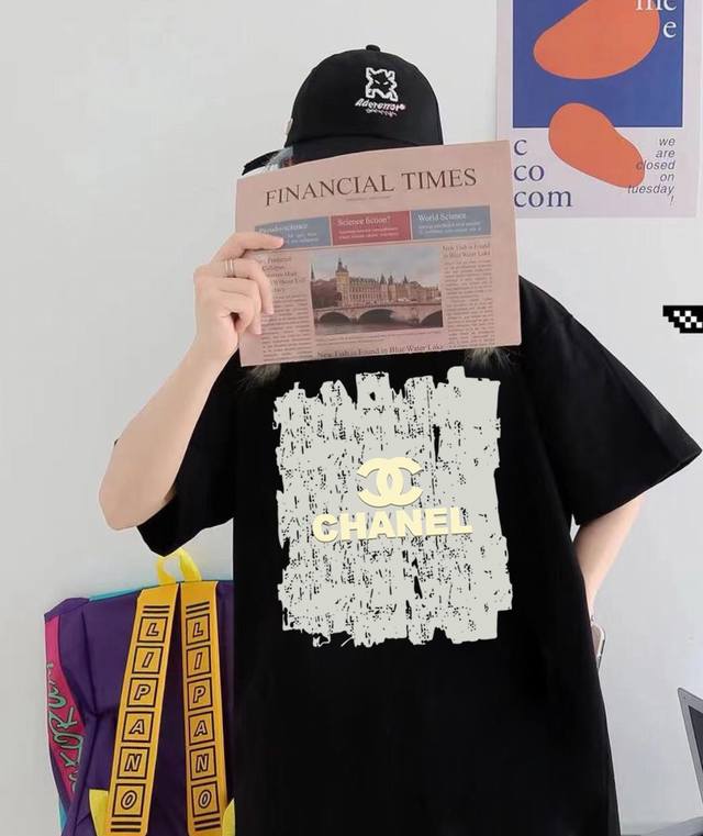 Chanel round neck short sleeve half sleeve T-shirt The fabric is made of 260g pu