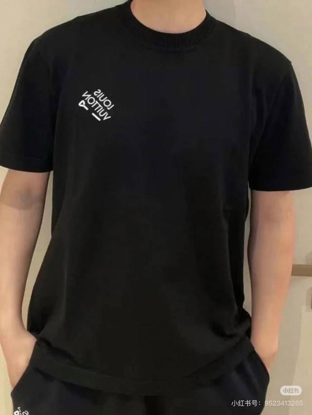 Lv letter pin knitted round neck short sleeve 51 Louisvuitton official website Z