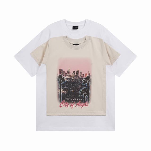 Balenciaga 2025 Ss new Los Angeles night scene direct printing overlapping doubl