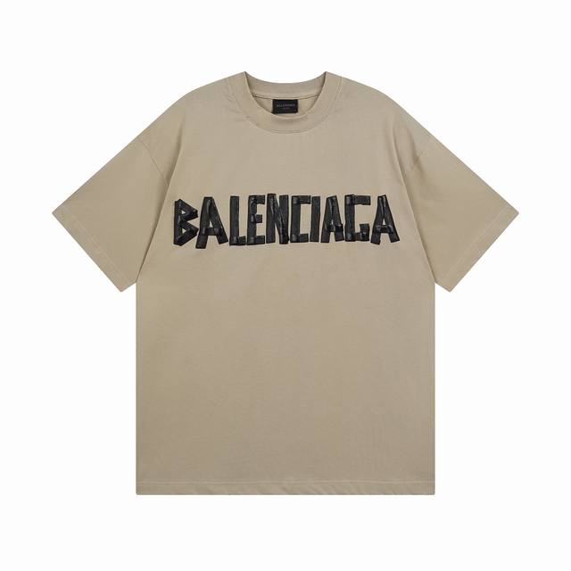 Balenciaga 2025 Ss classic tape starch printing short-sleeved T-shirt The qualit