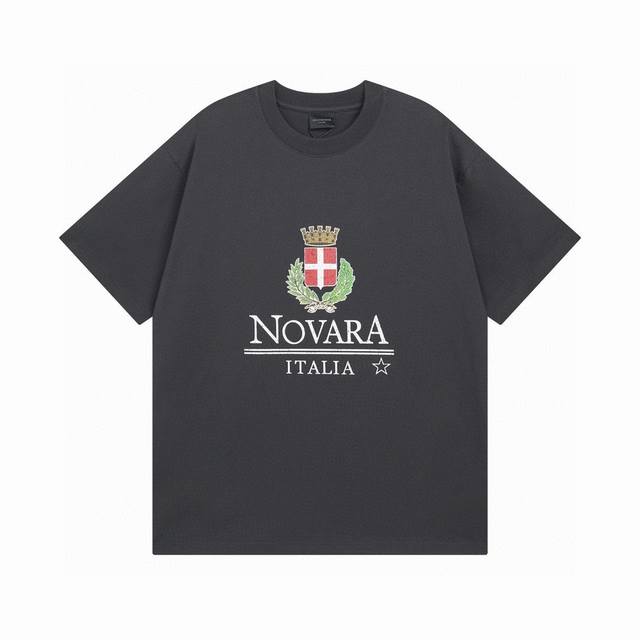 Balenciaga 2025 Ss Crown Wheat Diversified Rip Print Short Sleeve T-shirt The qu