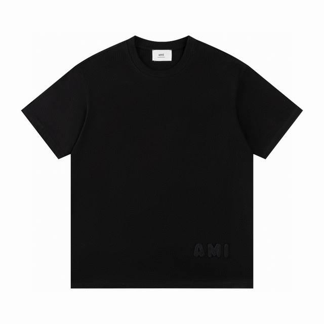 The first custom-dyed version in China Ami 2025Ss short-sleeved T-shirt with emb