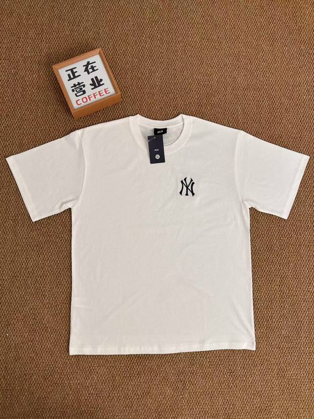Top embroidery quality Mlb Basic style double stitching embroidery white short s