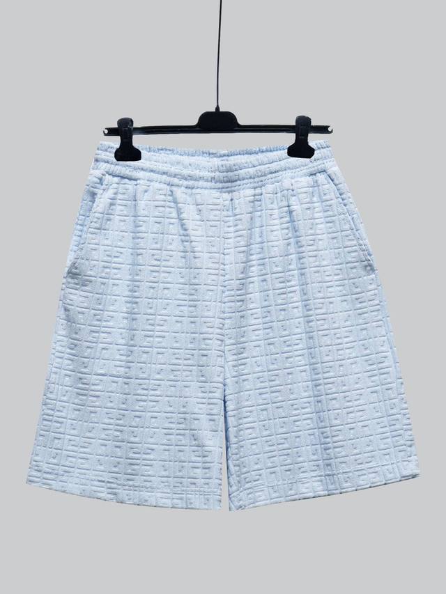 New Ing jacquard cotton terry Bermuda shorts. elastic waist. raised 4G pattern a
