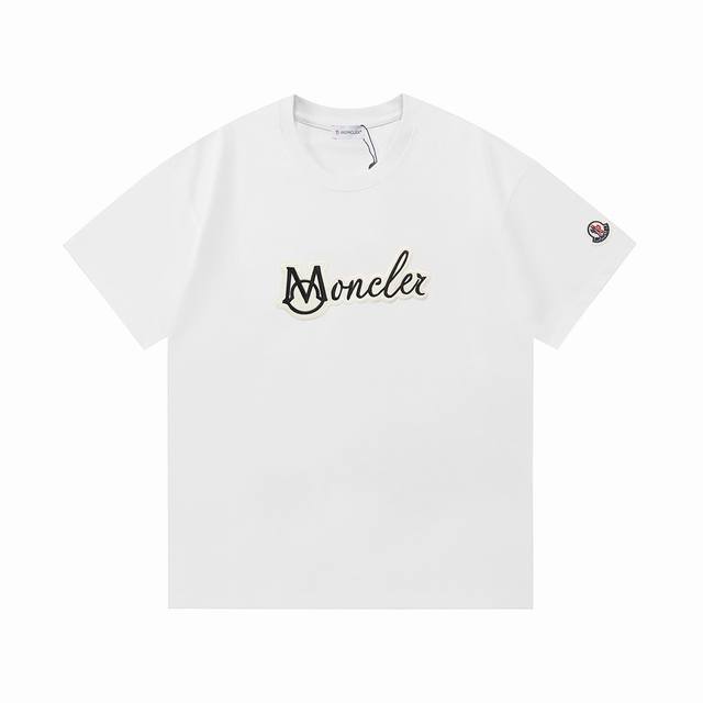 Moncler 2025 new patch embroidery logo custom sleeve label unisex short-sleeved