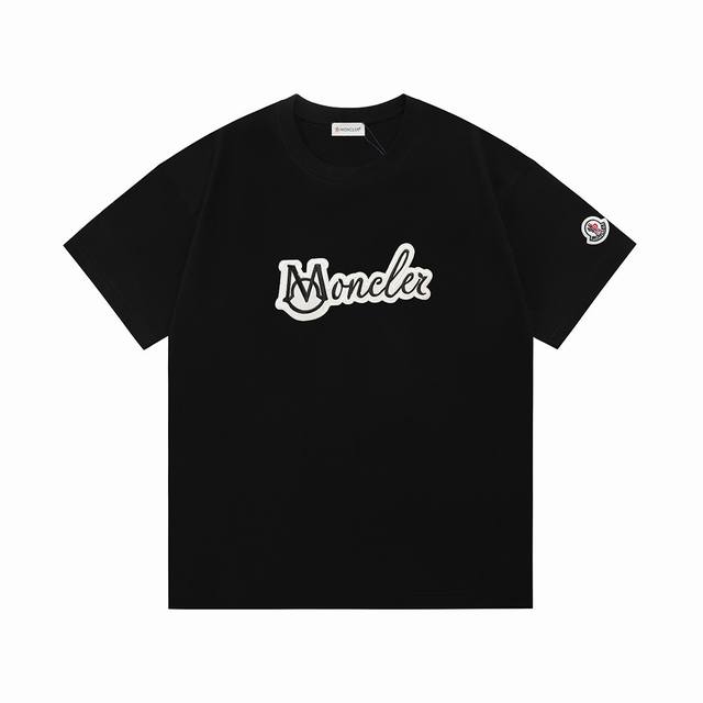 Moncler 2025 new patch embroidery logo custom sleeve label unisex short-sleeved
