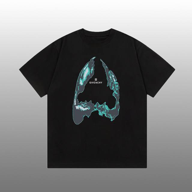 Givenchy printed logo versatile trendy short-sleeved T-shirt tag collar label wa
