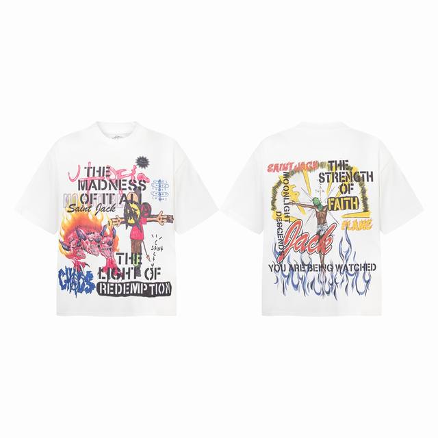 Tr06 Travis Scott x Saint Mxxxxxx joint model letter puppet flame hellhound prin