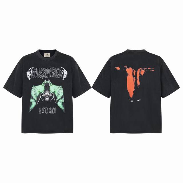 Vt9264 Saint Michael x Holy Saint "Bat" digital direct printing retro washed dis