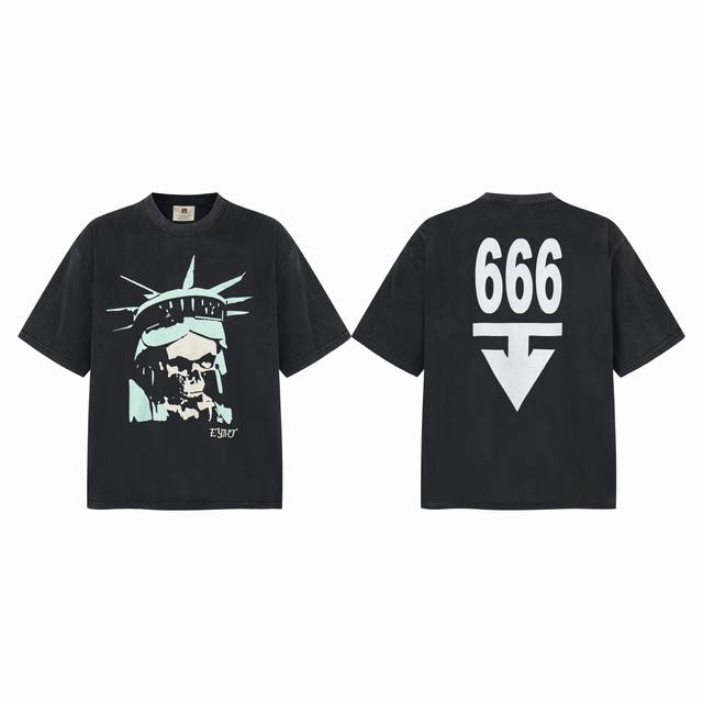 Vt9263 Saint Michael X Babylon "Skull" digital direct printing retro washed dist