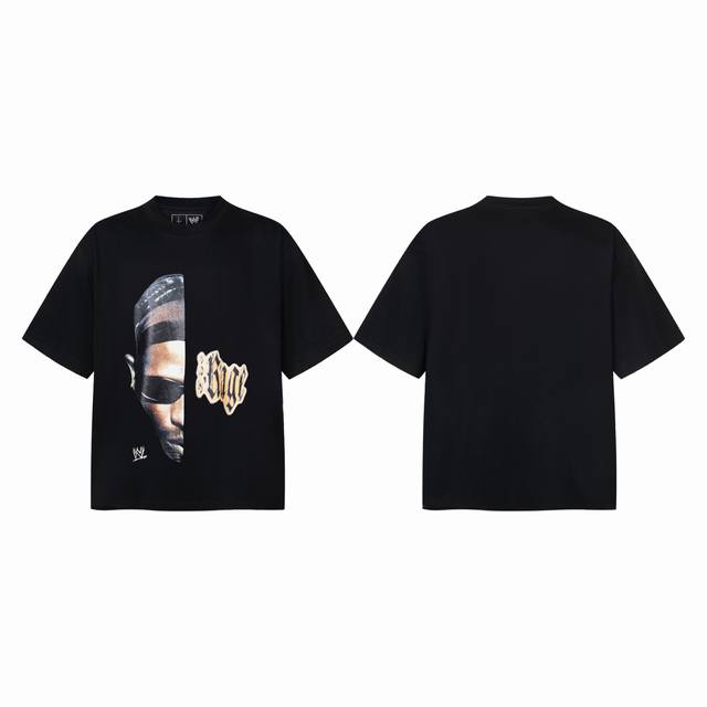 Tr22 Travis Scott X WWE Joint Model Ss25 Character Letter Printing Retro Short S