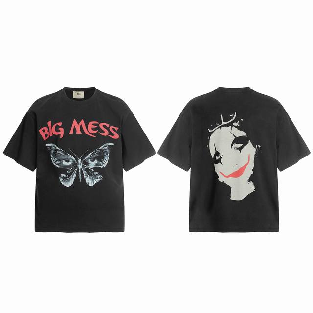 Vt9248 Saint Michael "Butterfly Ghost Face" punk style print retro washed distre