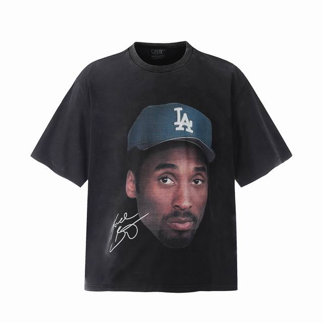Vt9185 Kobe Bryant NBA superstar Big Face portrait print retro short-sleeved T-s