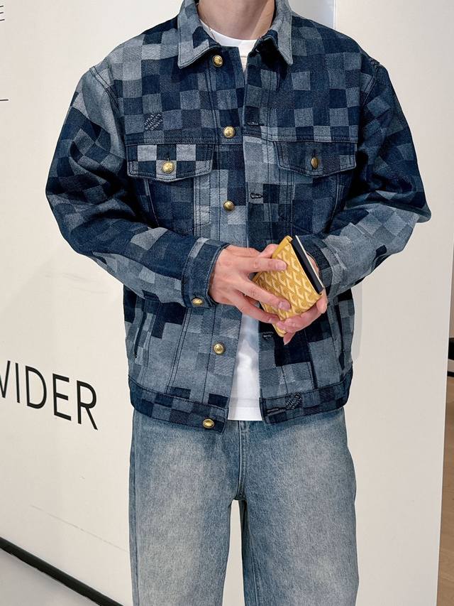 Lv Louis Vuitton plaid couple denim jacket really understands the aesthetics of