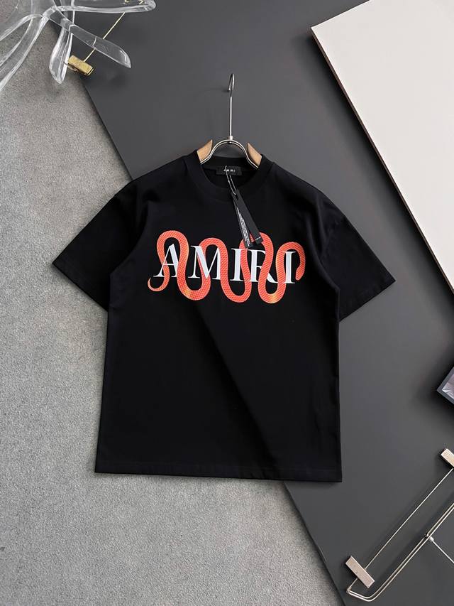 Amiri 25Ss new summer round neck short-sleeved T-shirt! 270g heavyweight high-en