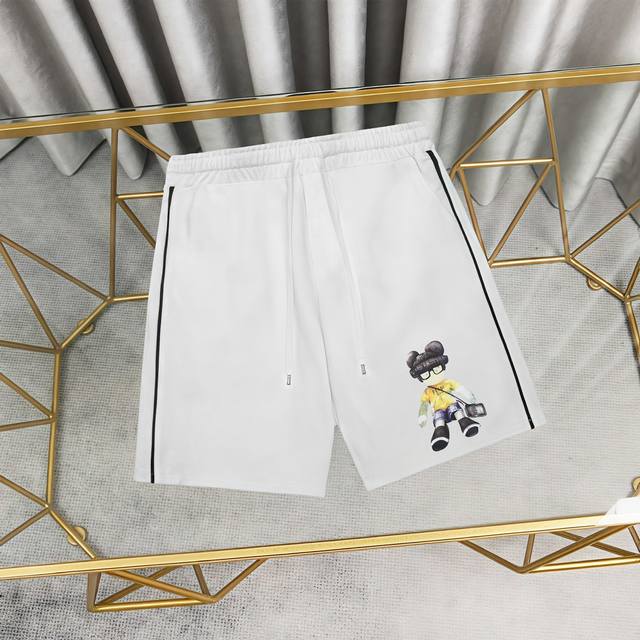Fendi printed shorts, sweatpants, pure cotton shorts 1:1 matching fabric 390g te