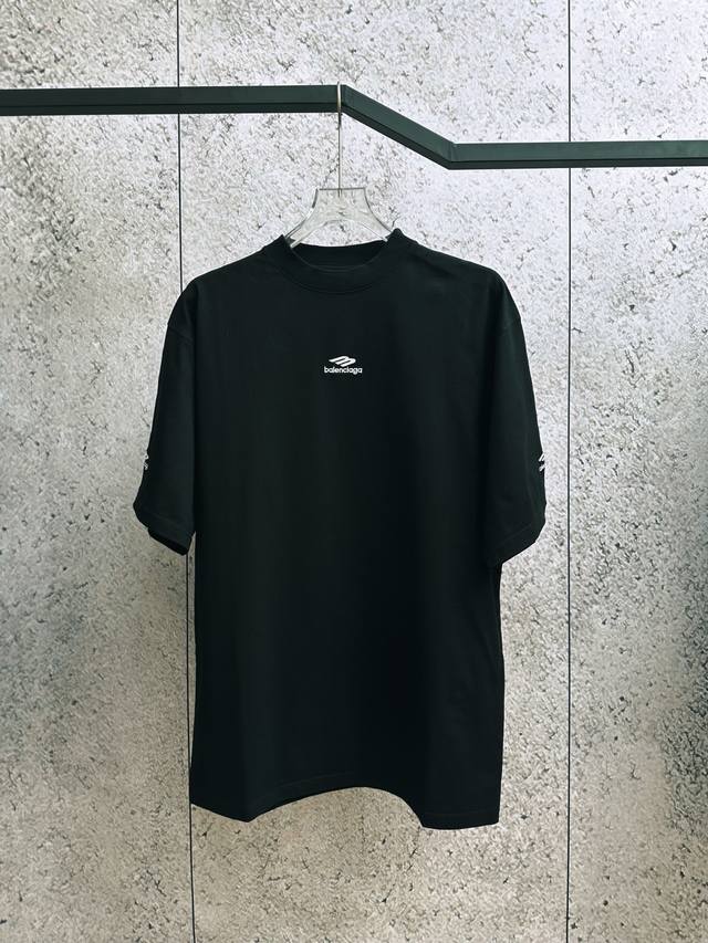 Balenciaga 24Ss ski series 3M logo embroidered short-sleeved T-shirt The fabric