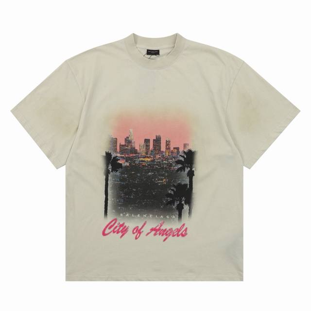 Balenciaga Los Angeles night scene silhouette T-shirt Size: Xs-L