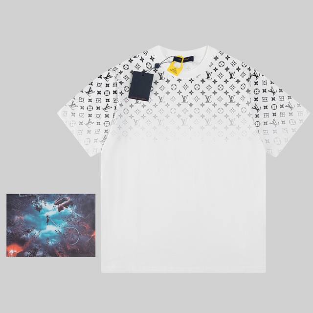 gift box 25 new Louis Vuitton classic gradient cotton short sleeve round neck au
