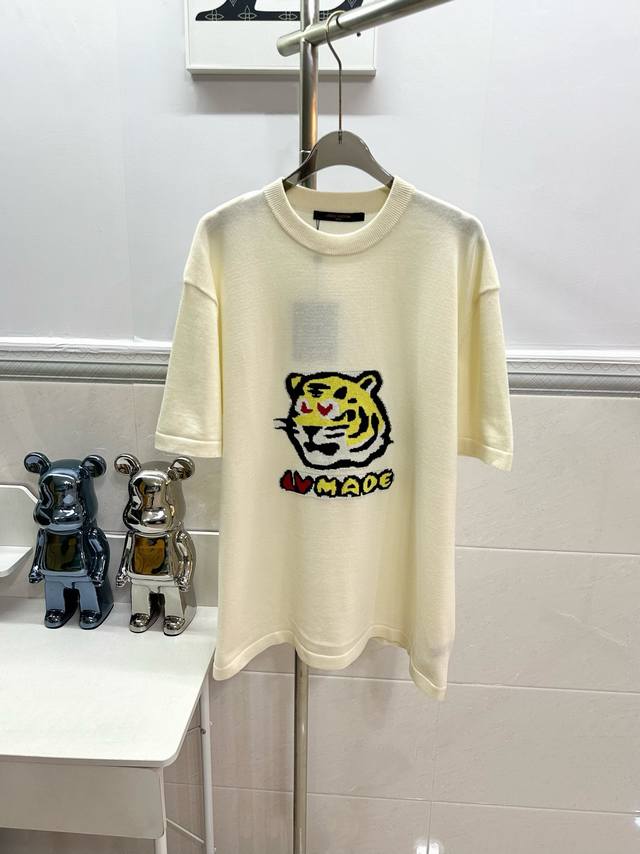 Style No. R021 Louis Vuitton cute tiger head pattern knitted short-sleeved T-shi