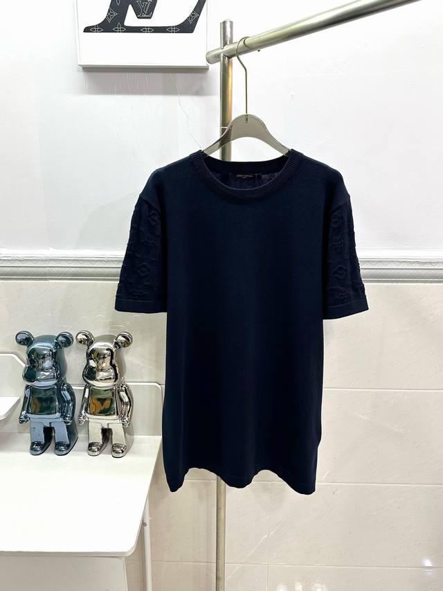 Style No. R013 Louis Vuitton jacquard sleeve knitted short-sleeved T-shirt The f