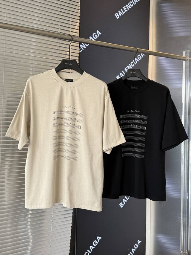 Balenciaga 2025 Ss music special print short-sleeved T-shirt The quality of this