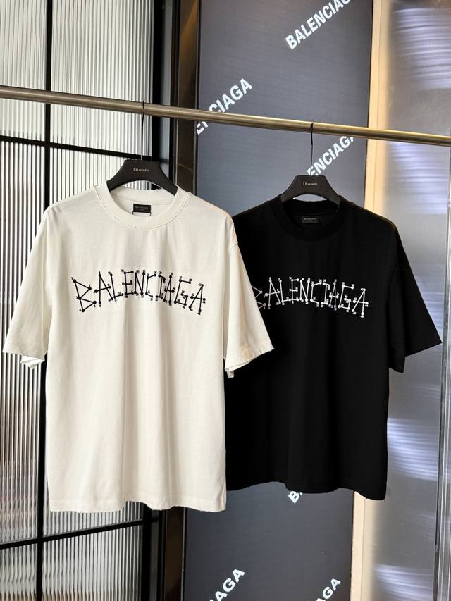 Balenciaga 2025Ss North Latitude Geometric Embroidery Numbers Heavy Worn Washed