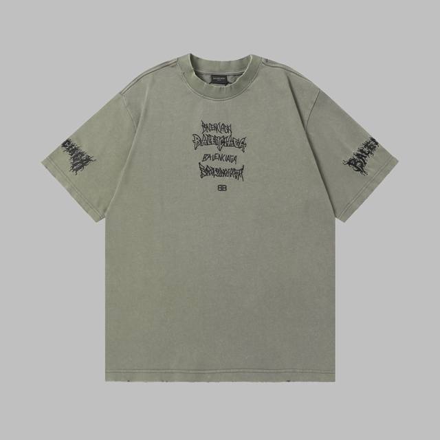 Balenciaga 25th summer new dragon beard short-sleeved T-shirt, high-version qual