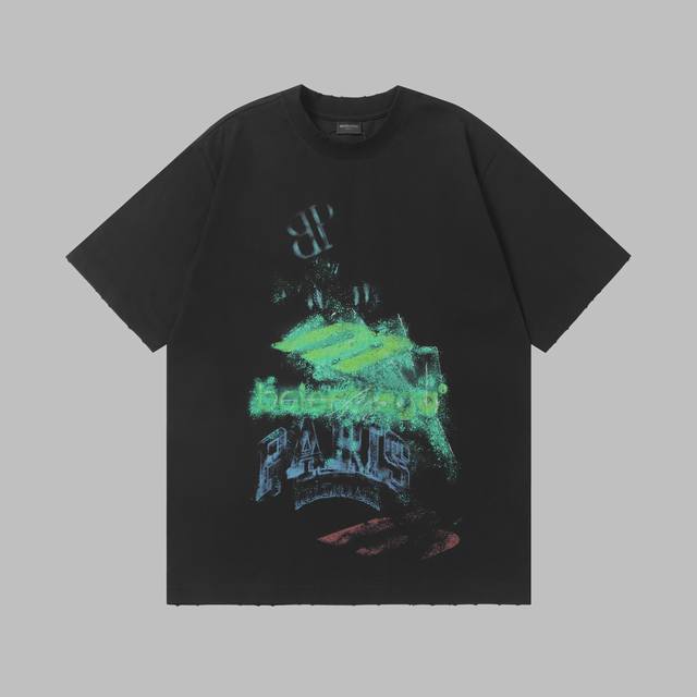 Balenciaga Personalized Graffiti Print Short Sleeve T-shirt - Size: Xs, S, M, L