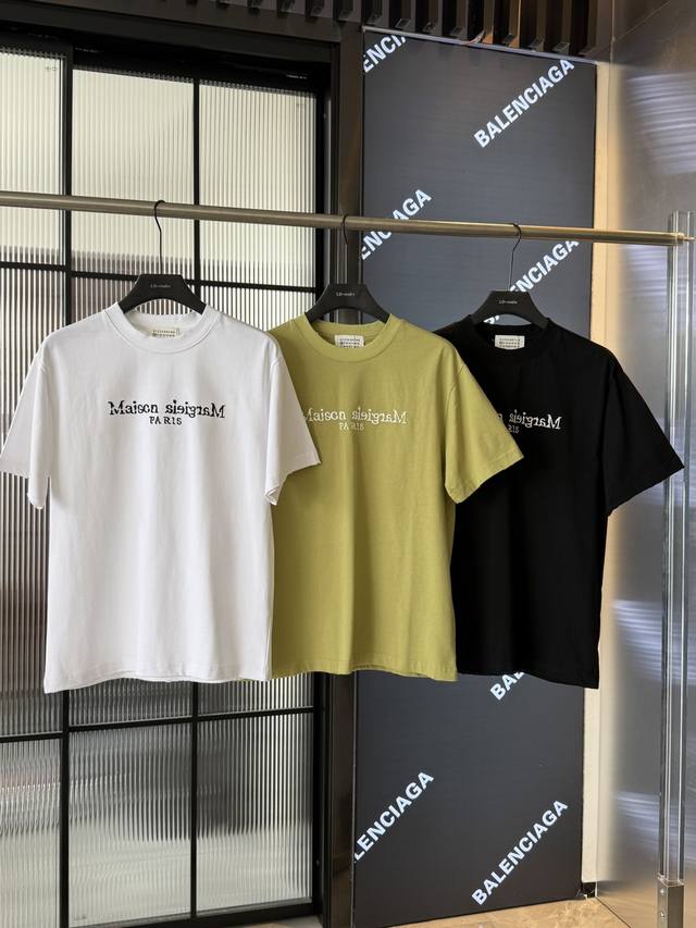Maison Margiela 25Ss spring and summer new patch embroidery 300g short sleeves S