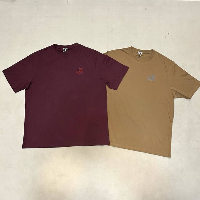 Loewe two-color small embroidery round neck short sleeves