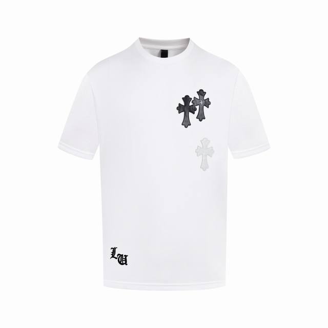 White background - top version! Ch Kro's Sanskrit cross heavy print T-shirt! Eve