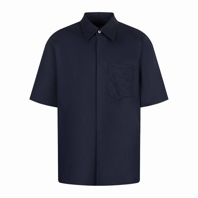Exclusive supply 1V three-dimensional embossed pocket short-sleeved shirt Cotton