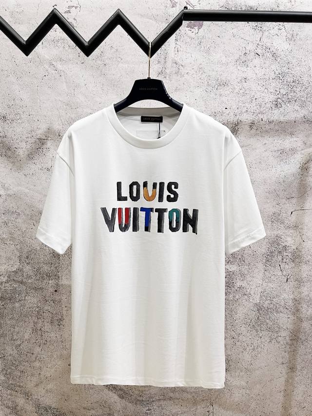 Louis Vuitton*Louis Vuitton Lv graffiti hand-painted letters printed short-sleev