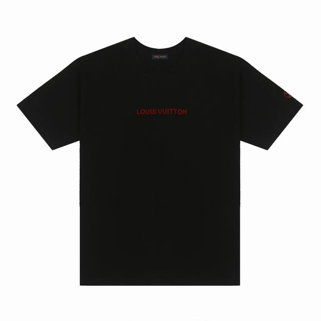 Louis Vuitton*Louis Vuitton Lv red letter flocked short-sleeved T-shirt Customiz