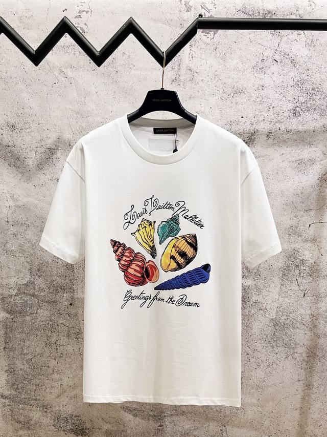 Louis Vuitton*Louis Vuitton Lv conch print letter short-sleeved T-shirt Customiz