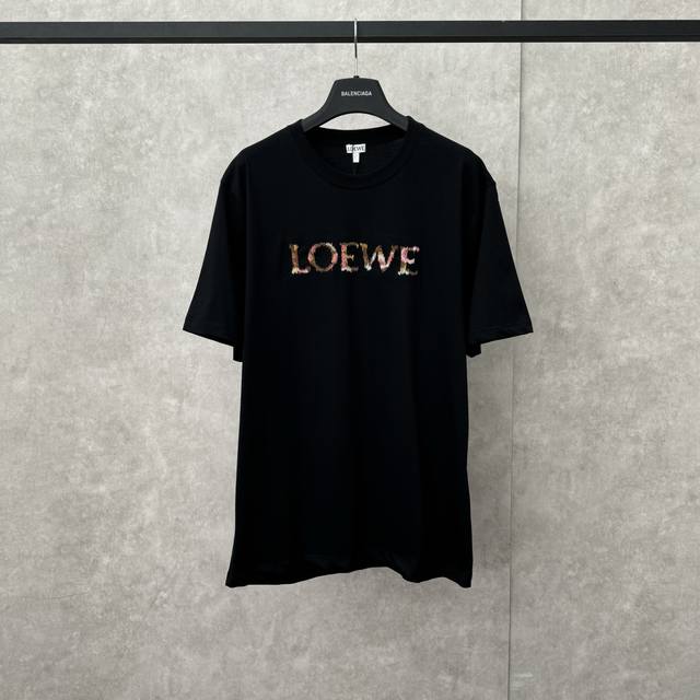 Loewe Oil Painting Embroidery Short Sleeve Size Xs SML Lightweight pure cotton c