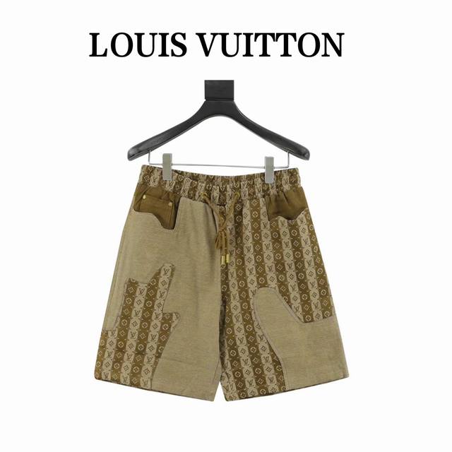 Louis Vuitton all-over patchwork shorts Monogram deconstructs denim workwear des