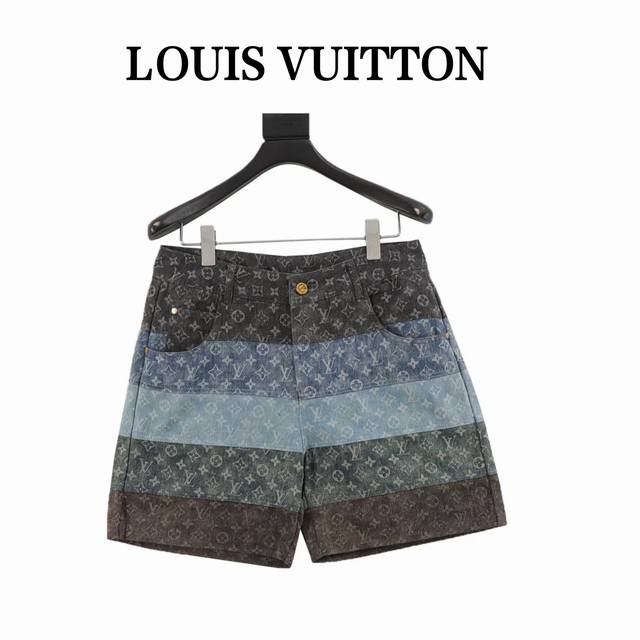 Louis Vuitton Denim Shorts with Prints Monogram deconstructs denim workwear desi
